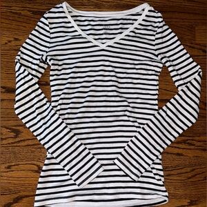 A New Day Striped V-Neck Long Sleeve